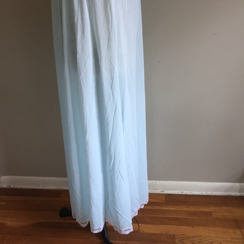 Vintage blue white lace slip dress m/ l - Picture 11 of 13